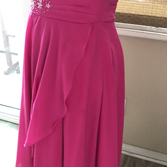 Fushia chiffon party dress - Picture 5 of 7